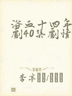 浴血十四年电视剧40集剧情