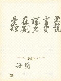 爱在谎言尽头时短剧免费观看