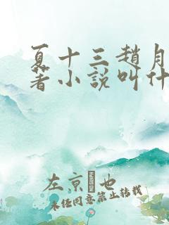 夏十三赵月荣原著小说叫什么名字