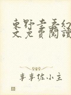 东野圭吾幻夜全文免费阅读