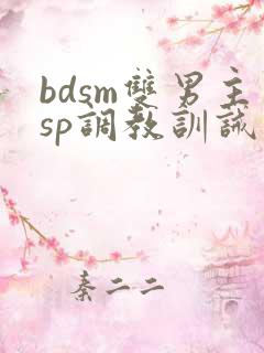 bdsm双男主sp调教训诫文