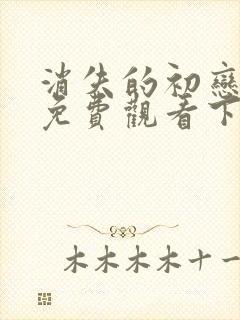 消失的初恋漫画免费观看下拉式