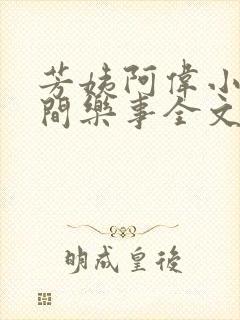 芳姨阿伟小说人间乐事全文阅读