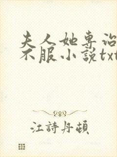 夫人她专治各种不服小说txt下载