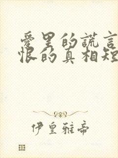 爱里的谎言,仇恨的真相短剧在线观看