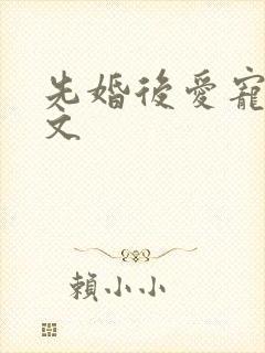 先婚后爱宠文甜文