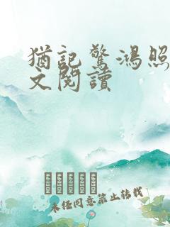 犹记惊鸿照影全文阅读