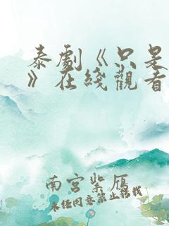 泰剧《只是朋友》在线观看完整版