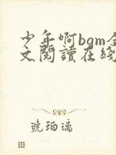 少年啊bgm全文阅读在线听读