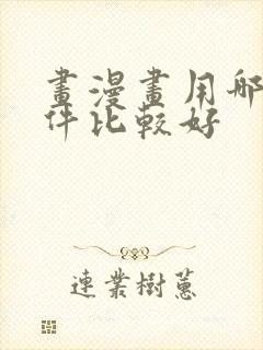 画漫画用哪个软件比较好