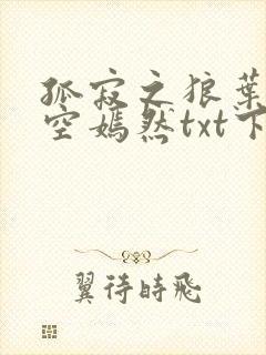 孤寂之狼叶凡司空嫣然txt下载