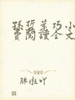 孙哲叶巧小说免费阅读全文最新章节更新时间