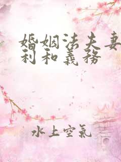 婚姻法夫妻的权利和义务