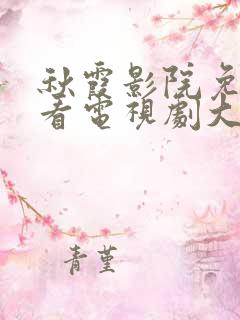 秋霞影院免费观看电视剧大全在线观看