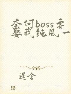 奈何boss要娶我纯风一度全文txt