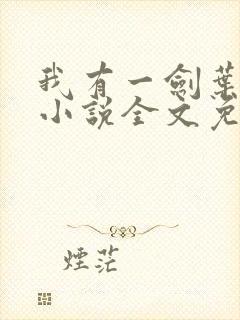 我有一剑叶观 小说全文免费阅读