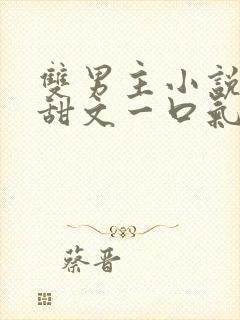 双男主小说推文甜文一口气看完