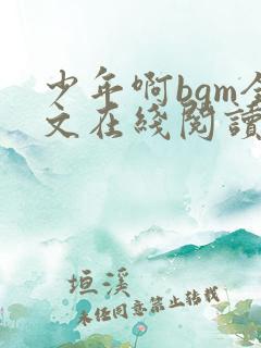 少年啊bgm全文在线阅读笔趣阁