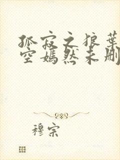 孤寂之狼叶凡司空嫣然未删减txt