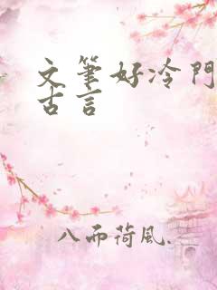 文笔好冷门虐心古言