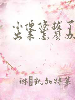 小便条拔了尿不出来怎么办