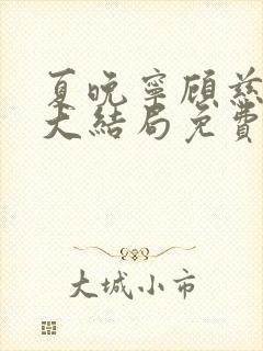 夏晚宁顾慈小说大结局免费阅读