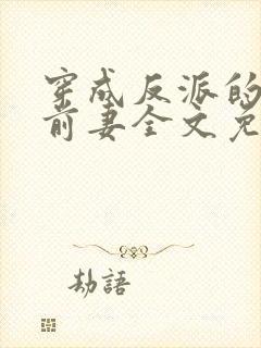 穿成反派的炮灰前妻全文免费阅读