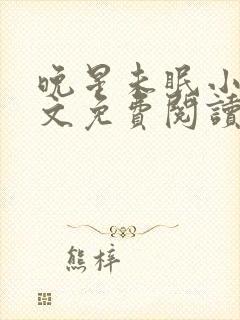 晚星未眠小说全文免费阅读