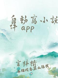 自动写小说的软件 app