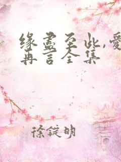 缘尽至此,爱不再言全集