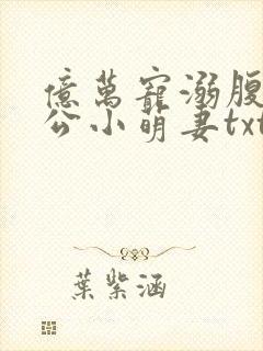 亿万宠溺腹黑老公小萌妻txt下载