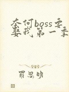 奈何boss要娶我第一季全集免费观看