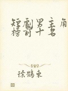 短剧男主角最热榜前十名