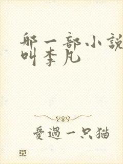 哪一部小说主角叫李凡