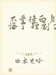 不爱后白月光后悔了 短剧 高清