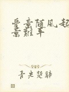 爱意随风起风之意难平