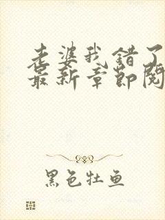 老婆我错了小说最新章节阅读全文