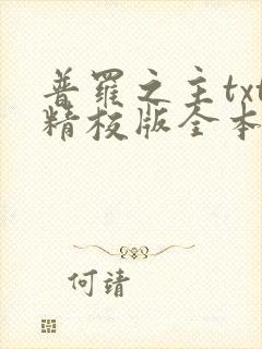 普罗之主txt精校版全本