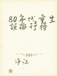 80年代重生小说排行榜