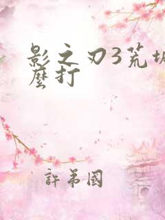 影之刃3荒城怎么打