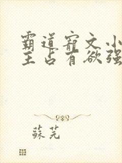 霸道宠文小说男主占有欲强