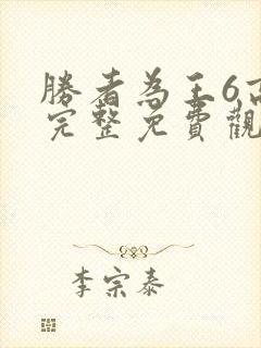 胜者为王6高清完整免费观看