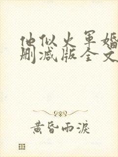 他似火军婚文未删减版全文