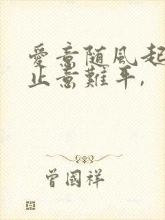 爱意随风起,风止意难平,