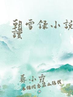 朝雪录小说免费读
