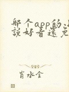 哪个app的小说好看还免费