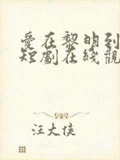 爱在黎明到来前短剧在线观看