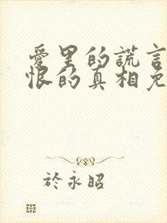 爱里的谎言,仇恨的真相免费