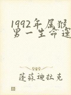 1992年属猴男一生命运婚姻