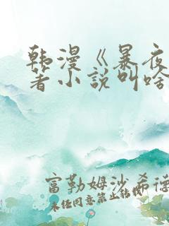 韩漫《暴夜》原著小说叫啥